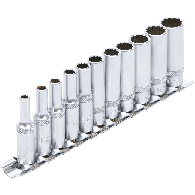 BGS Doppenset twaalfkant, diep 1/4" 4 - 13 mm, 11 delig
