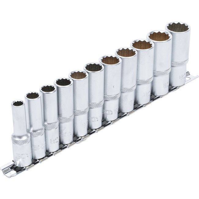 BGS Doppenset twaalfkant, diep 3/8" 8 - 19 mm, 11 delig