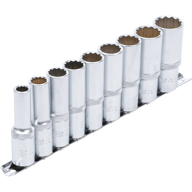 BGS Doppenset twaalfkant, diep 1/2" 10 - 24 mm, 9 delig