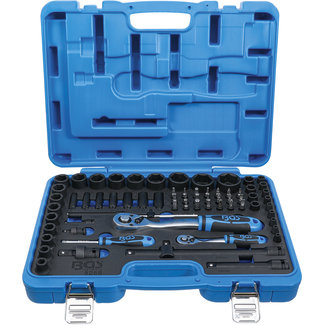 BGS technic Kracht dopsleutelset zeskant 1/4" en 1/2" 69 delig