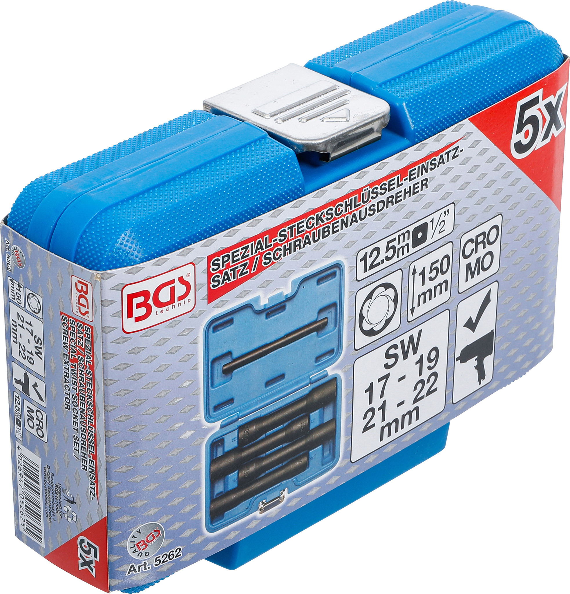BGS 5261 Doppen met spiraalprofiel | 1/2 | 8 - 16 mm | 5-delig | Automotive Line