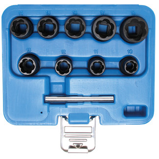 BGS technic Spiraalprofiel-doppenset / schroefuitdraaier 3/8" 10 - 19 mm, 10 delig