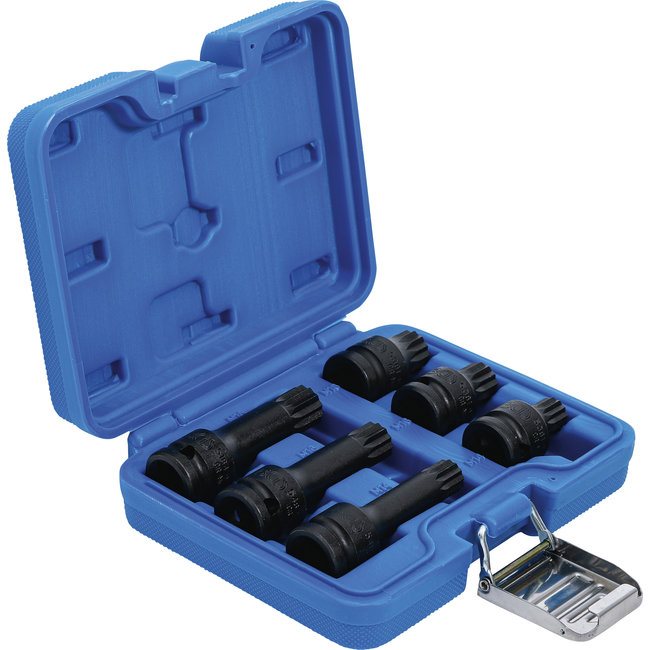 BGS Kracht dopsleutelbitset 1/2" veeltand (voor XZN) M14 - M18, 6 delig