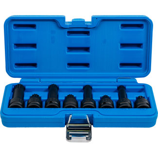 BGS technic Kracht dopsleutelbitset 1/2" veeltand (voor XZN) M12 - M18, 8 delig