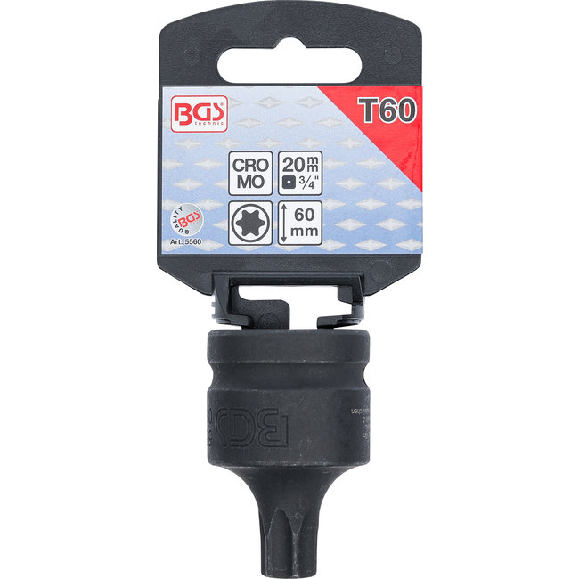 BGS Kracht dopsleutelbit 3/4" Torx T60