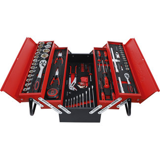 BGS Do it yourself Metalen gereedschapskoffer inclusief gereedschappenassortiment 86 delig