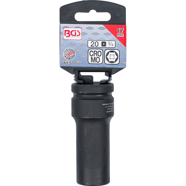 BGS Kracht dopsleuteldop zeskant, diep 3/4" 17 mm