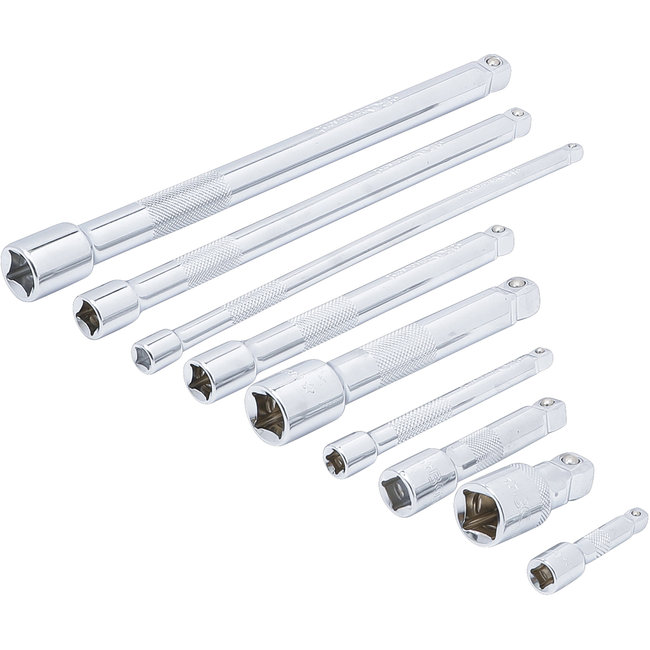 BGS Kantelverlengstukset 1/4", 3/8" en 1/2" 9 delig