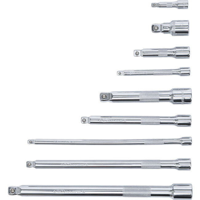 BGS Kantelverlengstukset 1/4", 3/8" en 1/2" 9 delig