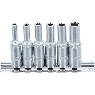 BGS technic Doppenset E-profiel, diep 1/4" E4-E10, 6 delig