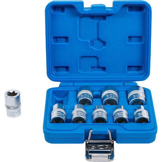 BGS Doppenset E-profiel 1/2" E10-E24, 9 delig