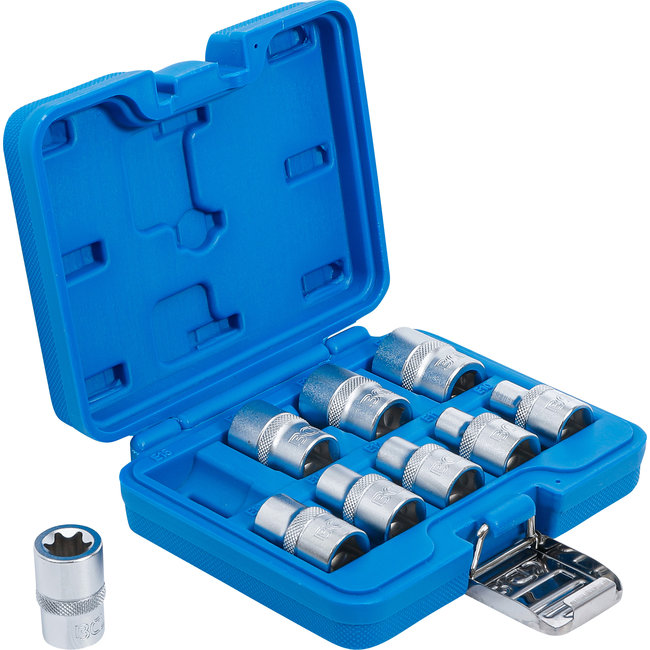 BGS Doppenset E-profiel 1/2" E10-E24, 9 delig