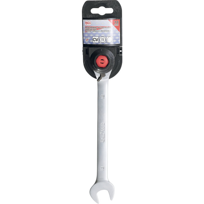 BGS Ratel ringsteeksleutel omschakelbaar 18 mm