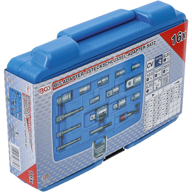 BGS Set bit-/dopsleuteladapters 16 delig