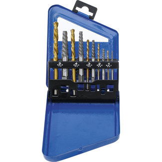 BGS technic Schroevenuitdraai- en linkssnijdende borenset HSS titaniumnitraat-behandeling 2 - 7,5 mm 10 delig