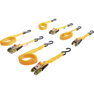 BGS Do it yourself Spanbandset met ratel met zware haken 5 meter x 25 mm 4 delig