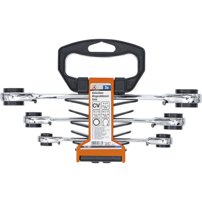 BGS Ratel-ringsleutelset 4-in-1 SW 8 x 9 - 18 x 19 mm