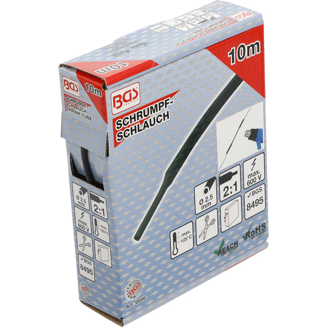 BGS Krimpkous-box zwart Ø 2,5 mm 10 meter