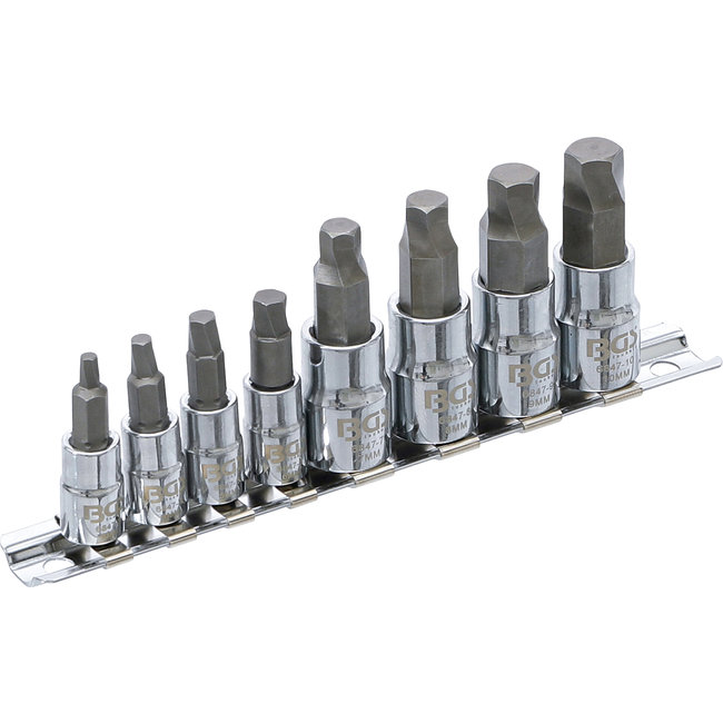BGS Schroevenuitdraaiset aandrijving 1/4" en 3/8" voor defecte binnenzeskant 3 - 10 mm, 8 delig