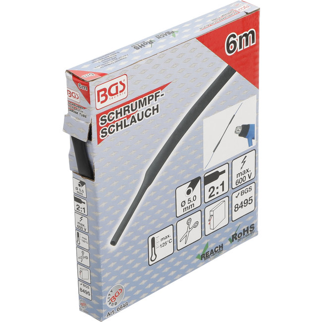 BGS Krimpkous-box zwart Ø 5 mm 6 meter