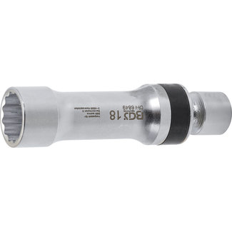 BGS technic Bougie kniedopsleutel twaalfkant met borgveer 3/8" 18 mm
