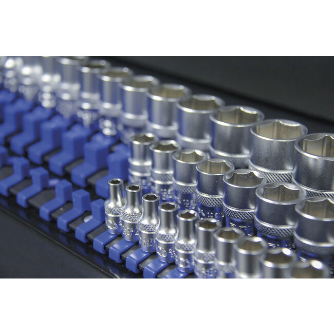 BGS Opsteekrail-set voor dopsleuteldoppen met 80 clips voor 1/4", 3/8" en 1/2"