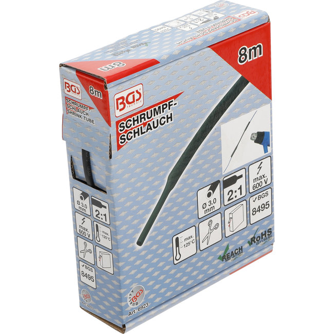 BGS Krimpkous-box zwart Ø 3 mm 8 meter