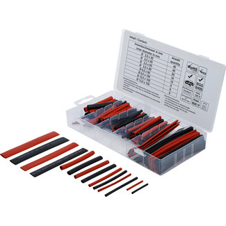 BGS technic Assortiment krimpkous rood / Zwart 150 delig