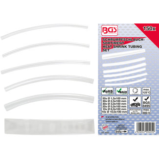 BGS technic Assortiment krimpkous transparant 150 delig