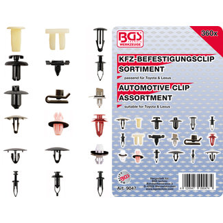 BGS technic Assortiment bevestigingsclips voor Toyota, Lexus 360 delig