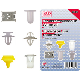 BGS technic Assortiment bevestigingsclips voor Renault 300 delig