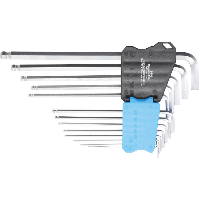 BGS Stiftsleutelset extra lang inchmaten inbus met kogelkop 0.05" - 3/8" 13 delig