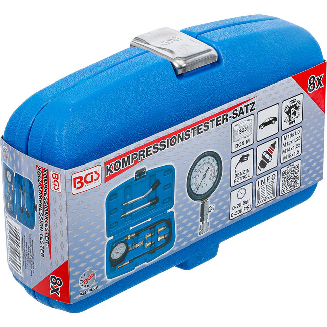 BGS Compressietester-set voor benzinemotoren