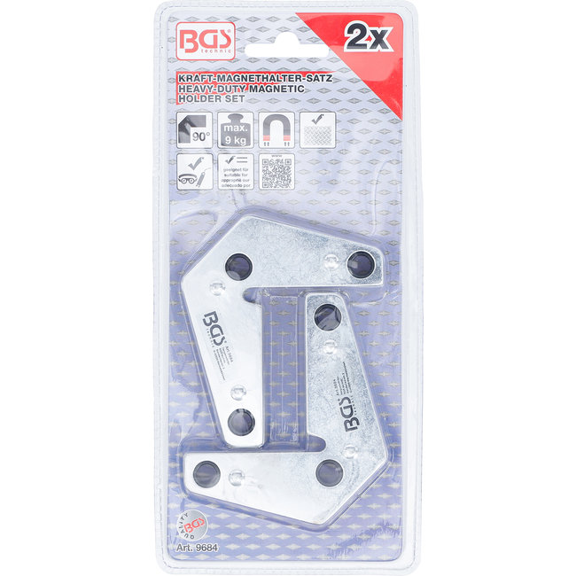 BGS Magnetische lasklemset L-vorm 2 delig