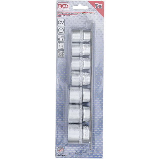 BGS Doppenset, twaalfkant 1/2" 20 - 32 mm 7 delig
