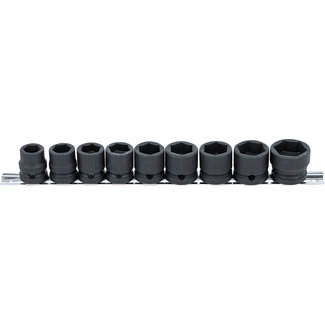 BGS technic Kracht doppenset zeskant, extra vlak 1/2" 13 - 24 mm 9 delig