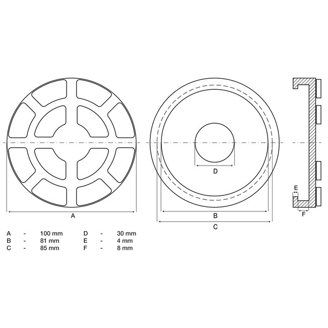 BGS Rubberschijf voor hefplatforms Ø 100 mm