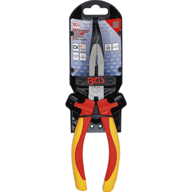 BGS VDE telefoontang gebogen 200 mm