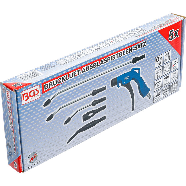BGS Lucht blaaspistool met 5 mondstukken