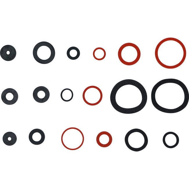 BGS Assortiment afsluitringen rubber en glasvezel 141 delig