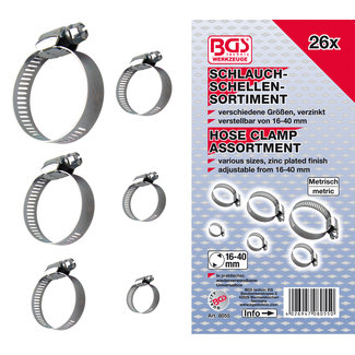 BGS technic Slangklem assortiment Ø 16 - 40 mm 26 delig