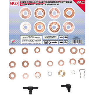BGS technic Assortiment verstuiverafdichtringen koper 551 delig