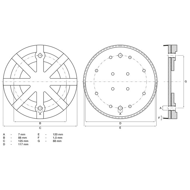 BGS Rubberschijf voor hefplatforms Ø 125 mm