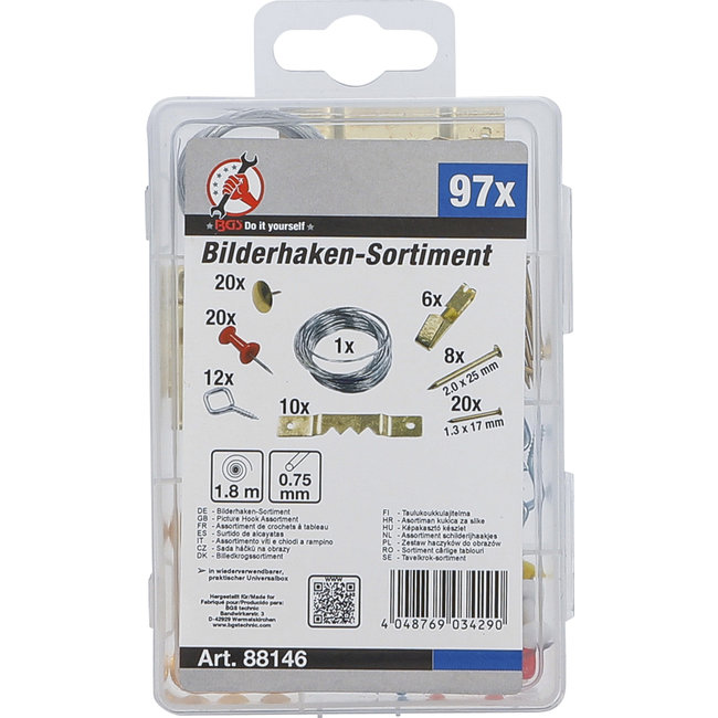 BGS Assortiment schilderijhaakjes 97 delig