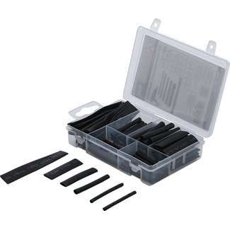 BGS Do it yourself Assortiment krimpkous zwart 90 delig
