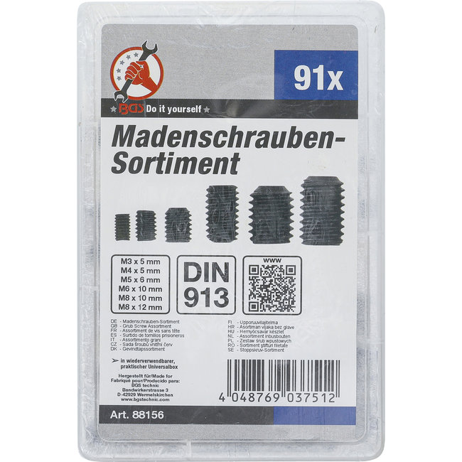 BGS Assortiment made-/inbusschroeven 91 delig