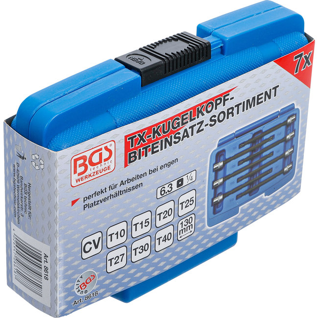 BGS Dopsleutelbitset 1/4" Torx met kogelkop T10 - T40 7 delig
