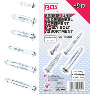 BGS technic Assortiment spreid-/ankerpluggen 40 delig