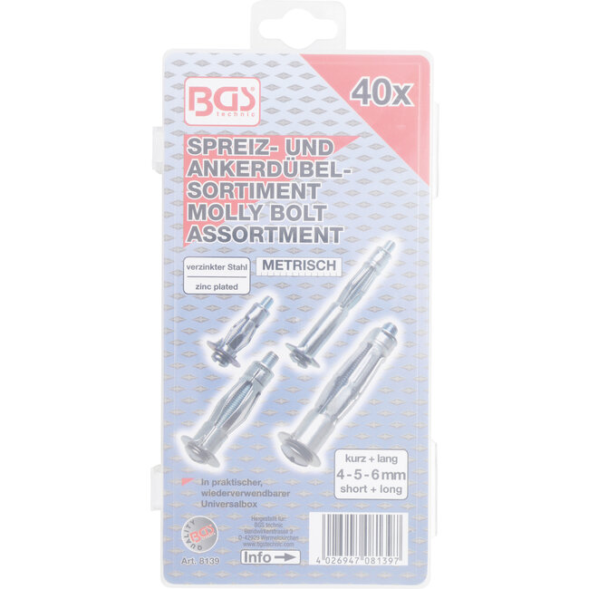 BGS Assortiment spreid-/ankerpluggen 40 delig