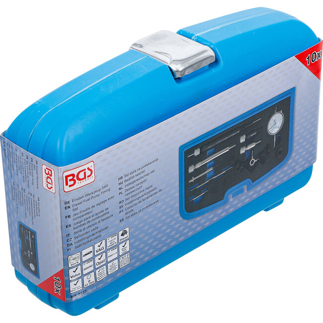 BGS Instelgereedschap-set voor dieselpompen 10 delig